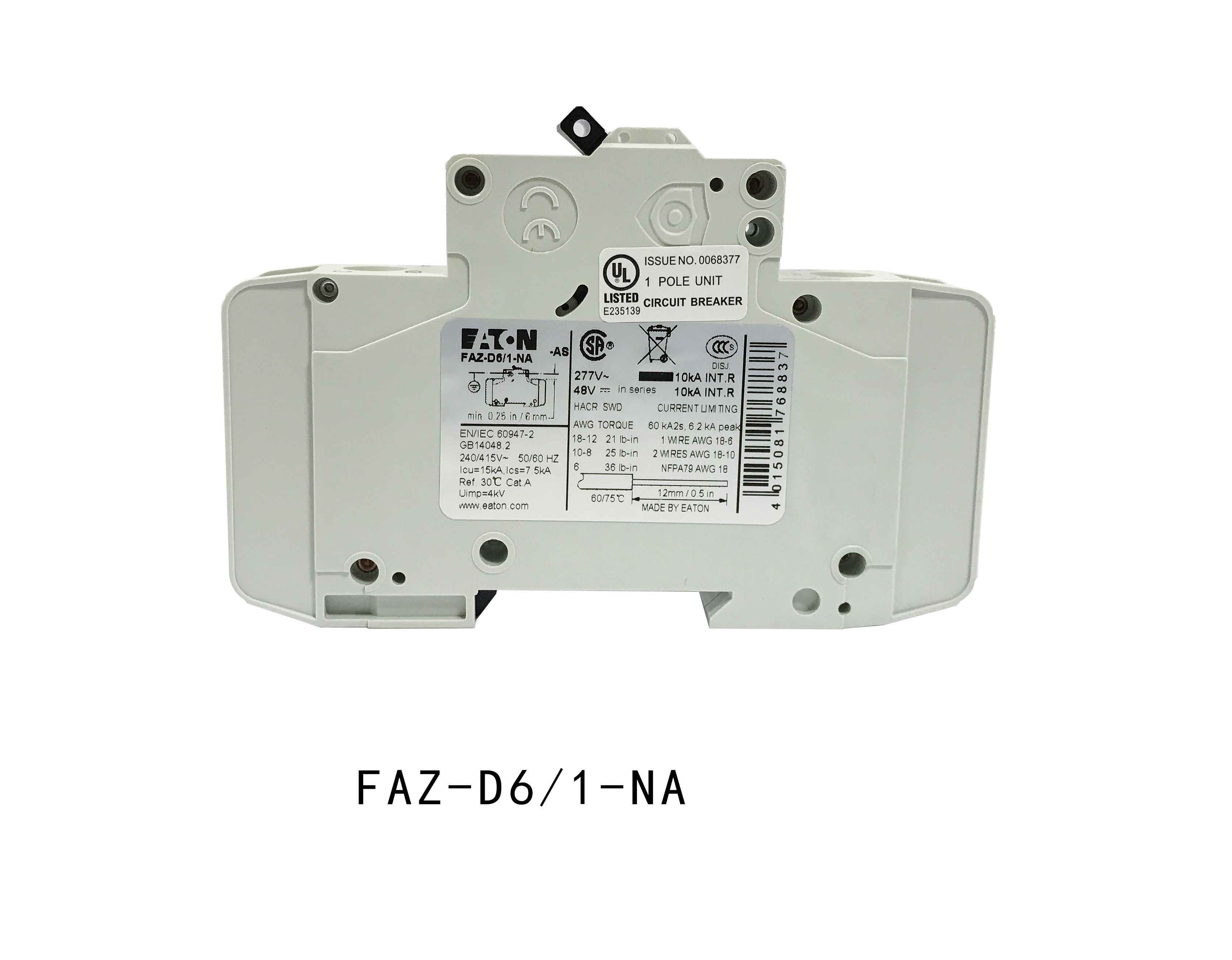 【伊顿穆勒】断路器 FAZ-D6/1-NA