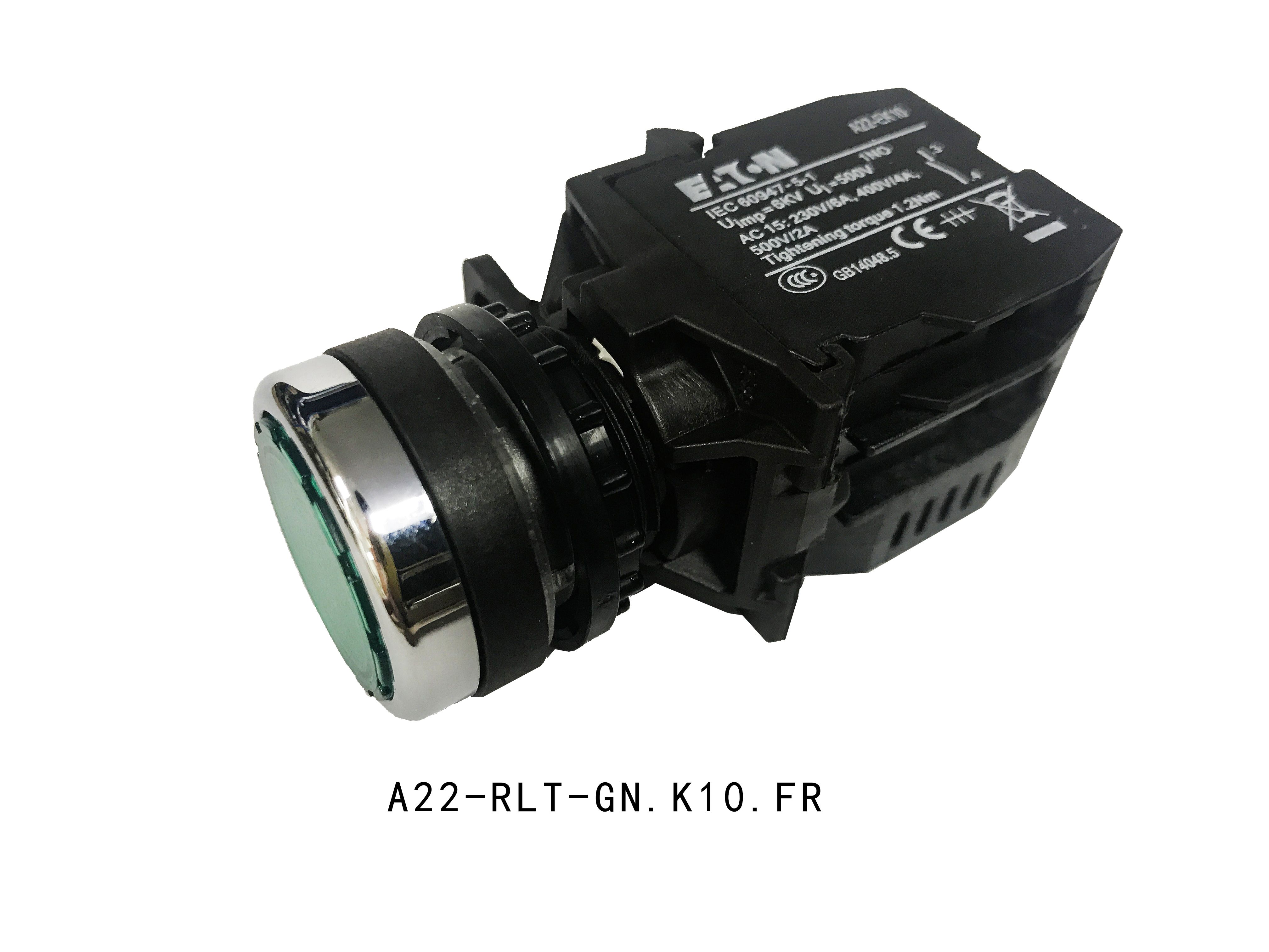 【伊顿穆勒】平头带灯按钮 A22-RLT-GN/K10/FR